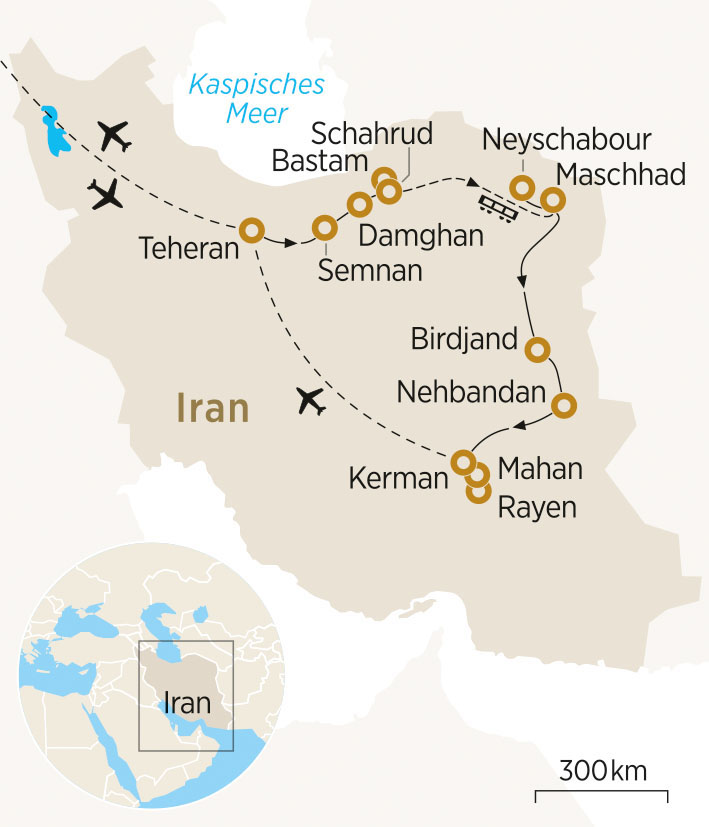Karte Iran Ost
